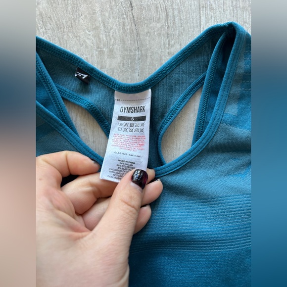 Gym shark green/blue sports bra - Picture 5 of 8